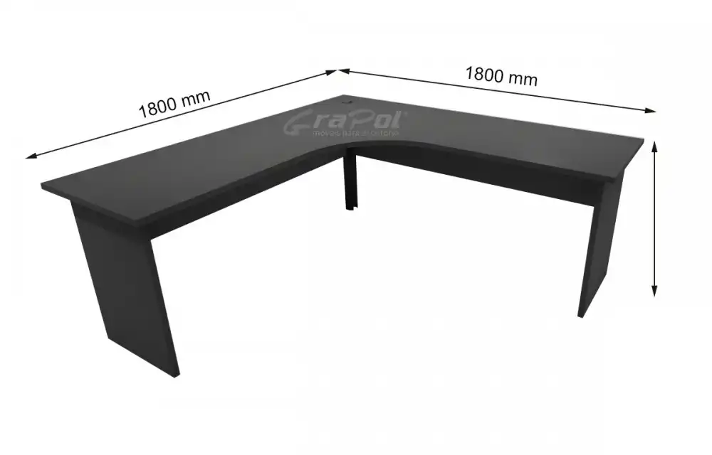 ESTAÇÃO DE TRABALHO PÉ PAINEL - 1800/1800mm x 735mm x  600mm  - 25mm - Linha M-office - Móveis Motiva