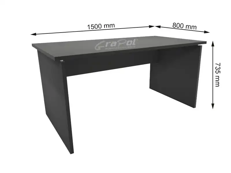 MESA DE TRABALHO PÉ PAINEL  1500mm x 735mm x 800mm - 25mm - Linha M-office - Móveis Motiva