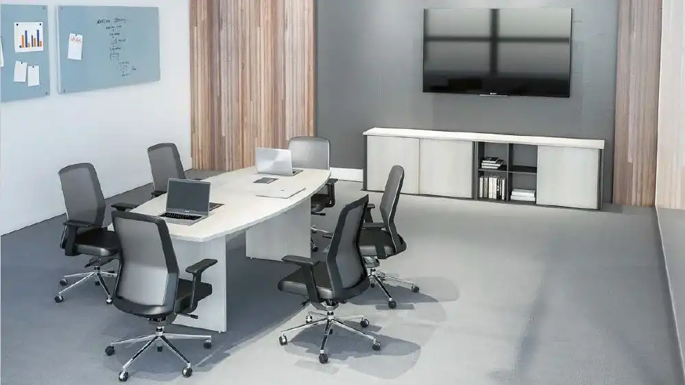 MESA DE REUNIÃO COM CONECTIVIDADE 2200mm x 750mm x 1050mm - 25mm - Linha M-office - Móveis Motiva