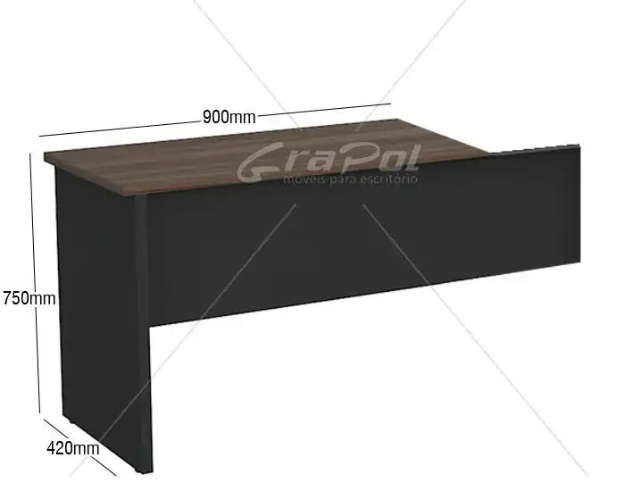 Mesa Auxiliar Pé Painel - MDP 25mm - 900mm X 420mm x 750mm