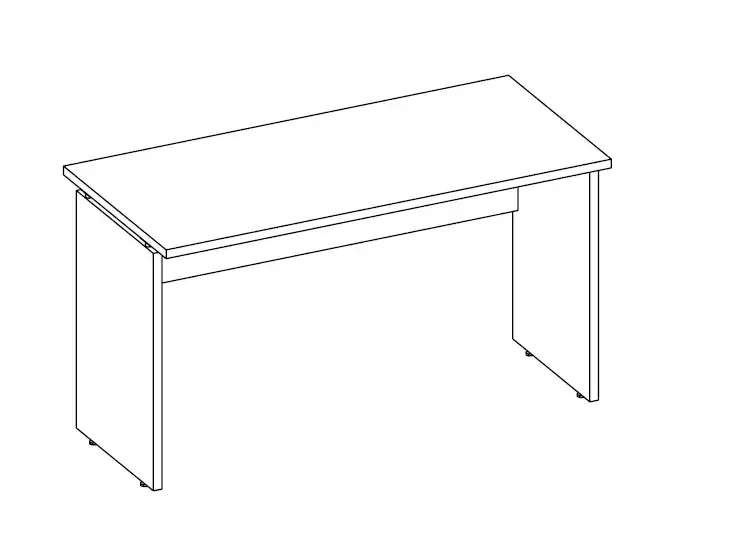 MESA DE TRABALHO PÉ PAINEL  1500mm x 735mm x 800mm - 25mm - Linha M-office - Móveis Motiva