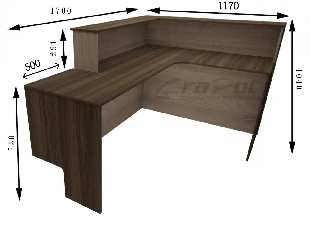 Balcão de Recepção Atenas - 1700mm X 1170mm X 1040mm