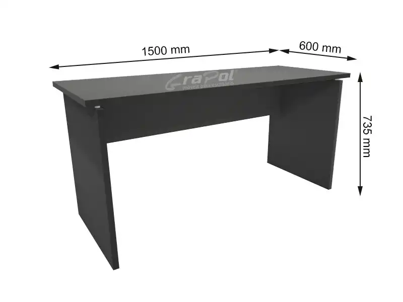 MESA DE TRABALHO PÉ PAINEL  1500mm x 735mm x 600mm - 25mm - Linha M-office - Móveis Motiva