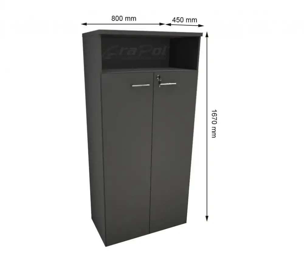 ARMÁRIO DINÂMICO 2 PORTAS E 01 NICHO - PRATELEIRAS 15mm - L 800mm x A 1670mm x P 450mm - M-OFFICE - MÓVEIS MOTIVA