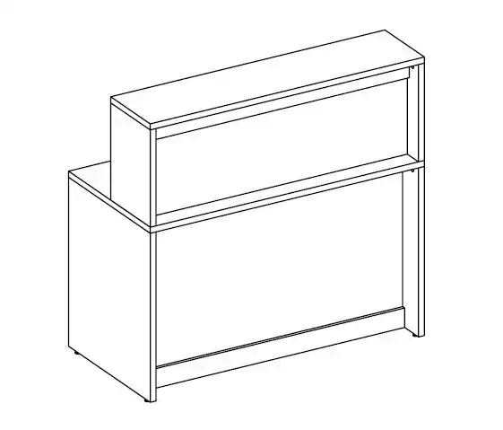 BALCÃO ATENDIMENTO - Largura 1300mm - 25mm - Linha M-office - Móveis Motiva