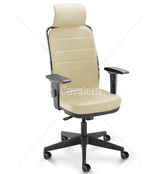 Cadeira para escritório giratória presidente 16501 AC - Syncron - Linha NewNet Soft - Braço SL - Cavaletti - Base Nylon Preta