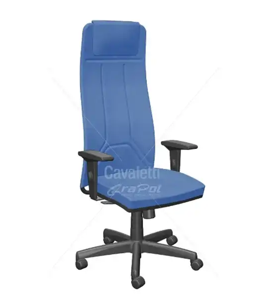 Cadeira para escritório giratória 19001 L - Syncron - Linha Way - Braço SL - Cavaletti - Base Polaina