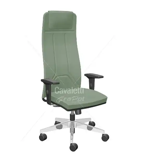 Cadeira para escritório giratória 19001 L - Syncron - Linha Way - Braço SL - Cavaletti - Base Alumínio