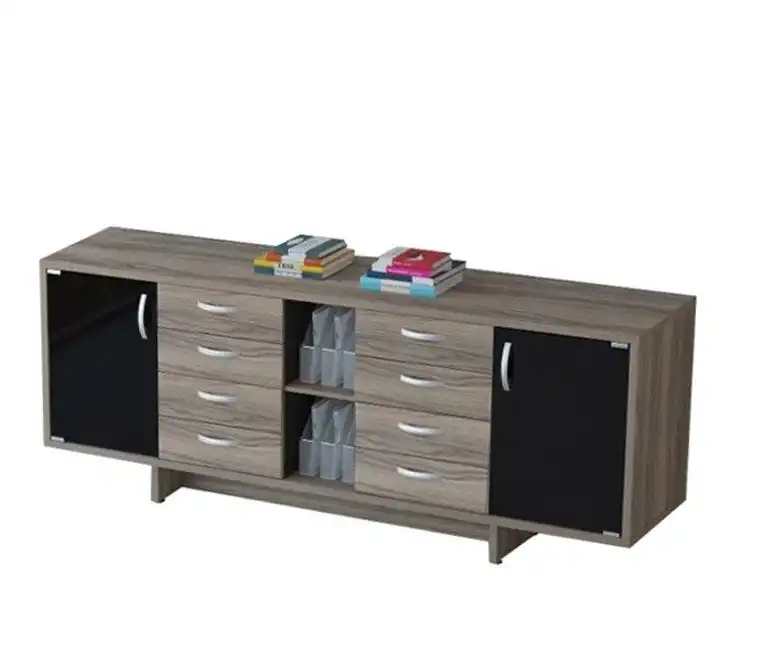 Armário Credenza UP - 02 Portas - 04 Gavetas Duplo - Linha UP - 2100mm x 420mm x 808mm 
