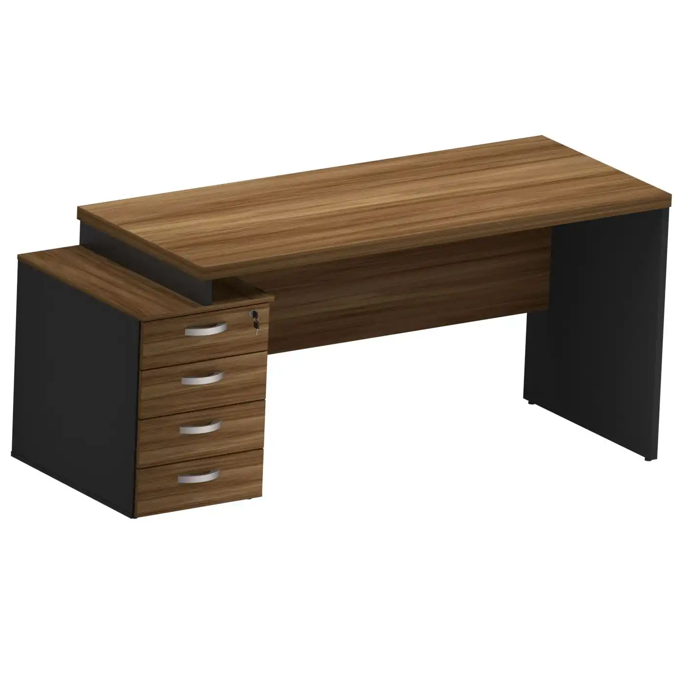 Mesa Reta Pedestal Pé Painel - MDP 40mm - 4 Gavetas - 1500mm x 700mm x 750mm