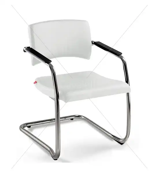 Cadeira para escritório fixa aproximação 18007 S CROMADA - Linha Slim - Cavaletti
