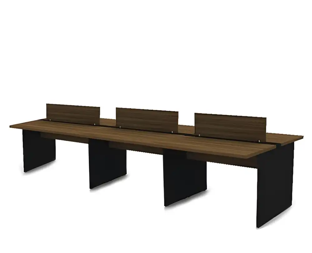 Plataforma de Trabalho com Total de 6 Lugares. 3 Lugares + 3 Lugares Frente a Frente - 3600mm X 1320mm X 750mm  25mm