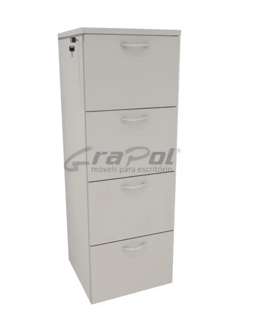 Arquivo com 4 Gavetas para Pasta Suspensa - Tampo 25mm - 480mm x 470mm x 1335mm